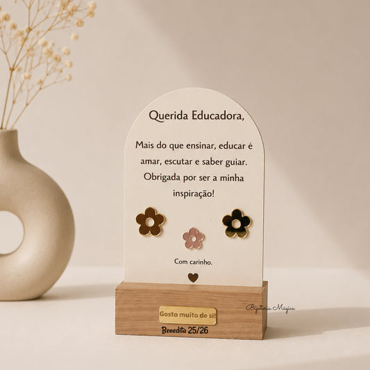 Placa Decorativa Personalizada Querida Educadora