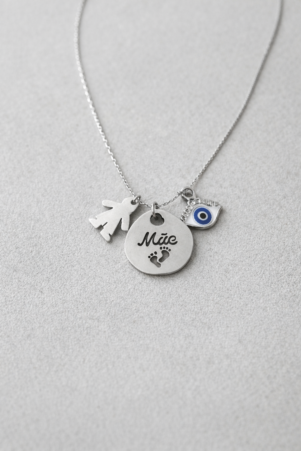 Colar “Mãe & Filho” em Aço Inoxidável