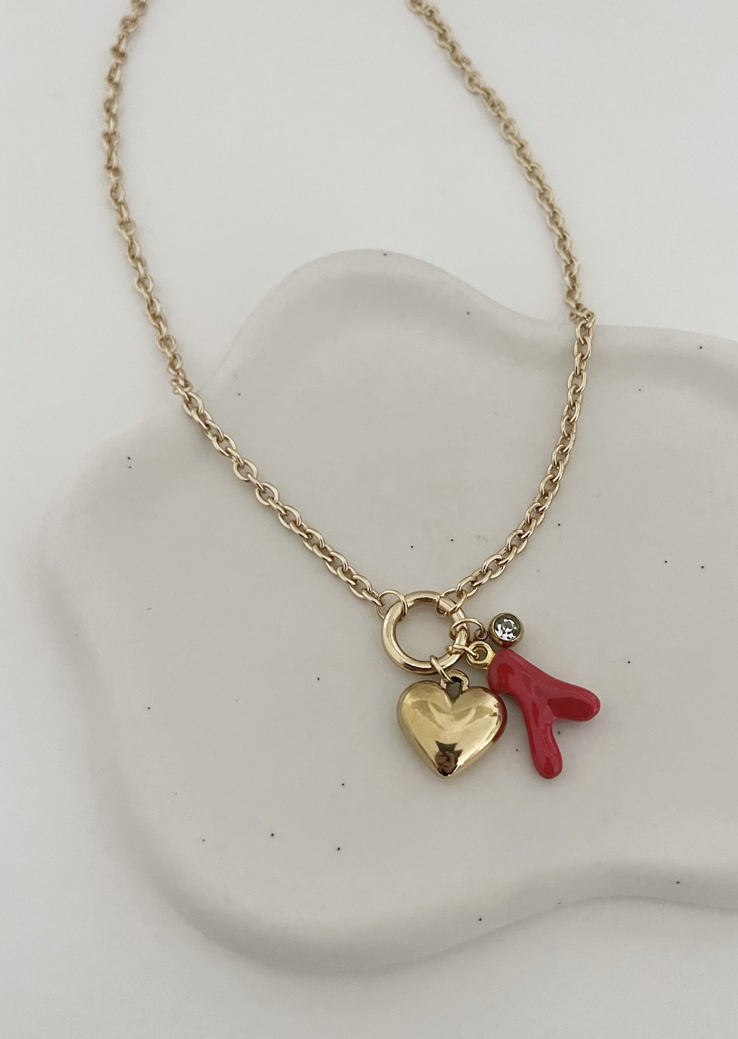 Colar Heart Coral