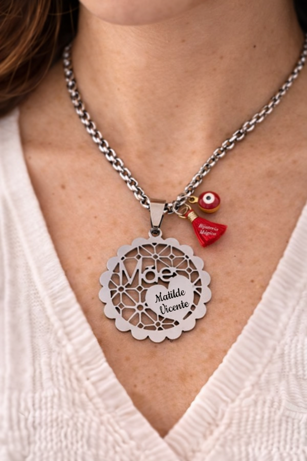 Colar “Mãe” Personalizado em Aço Inoxidável