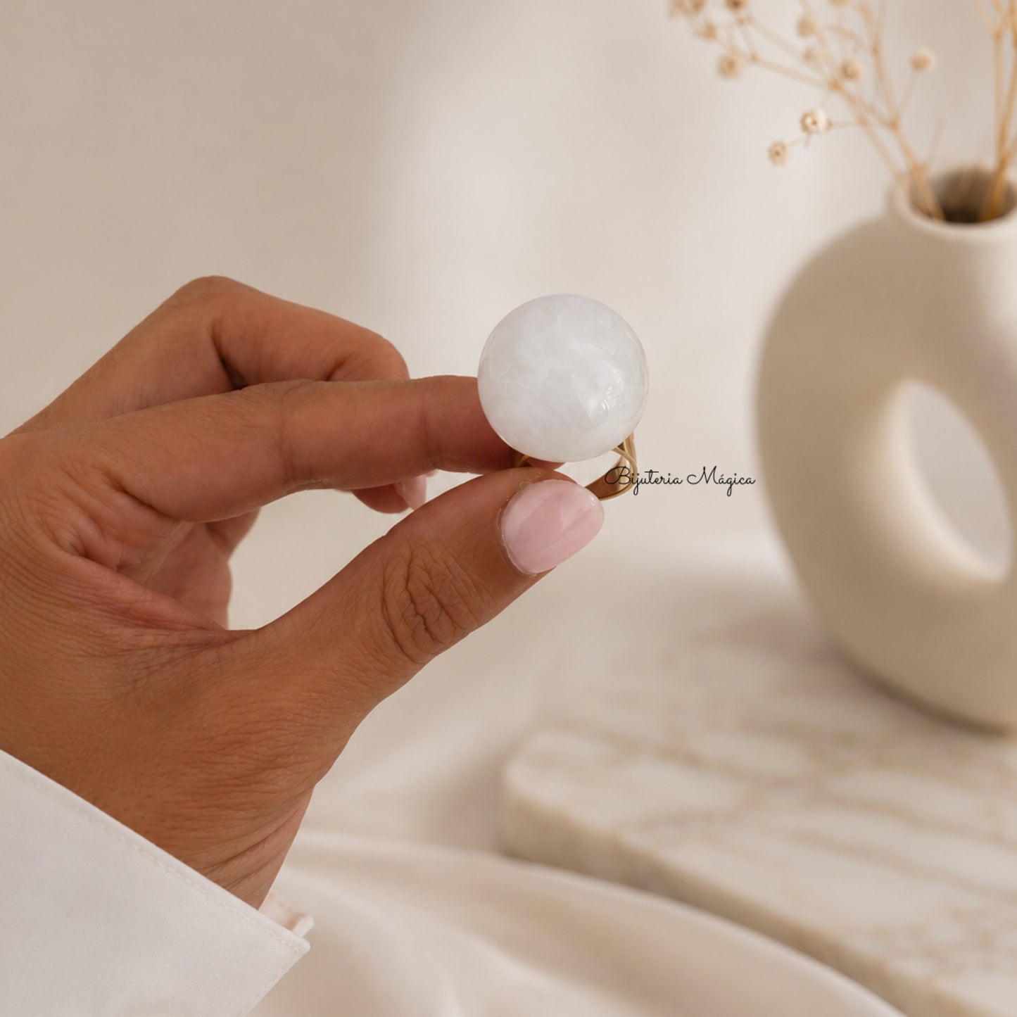 Anel Ajustável Pearl White