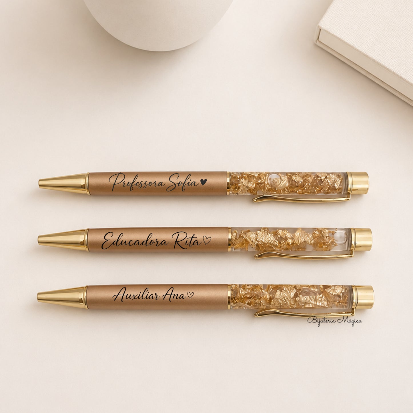 Caneta Personalizada Gold Crystal