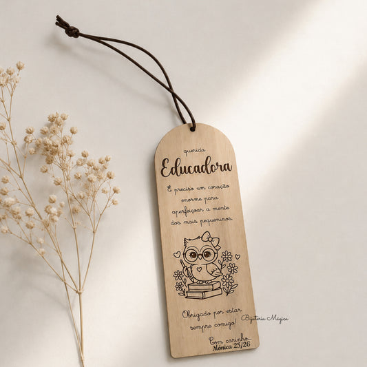 Marcador de Livro Educadora Corujinha Personalizado