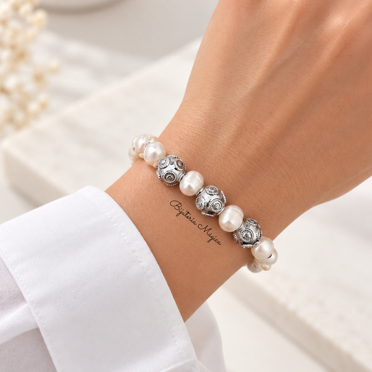 Pulseira Pérolas & Bolas de Viana