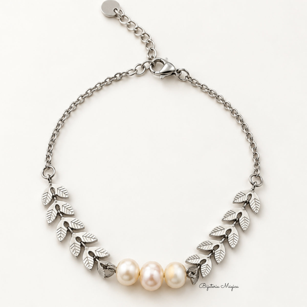 Pulseira Folhas & Pérolas