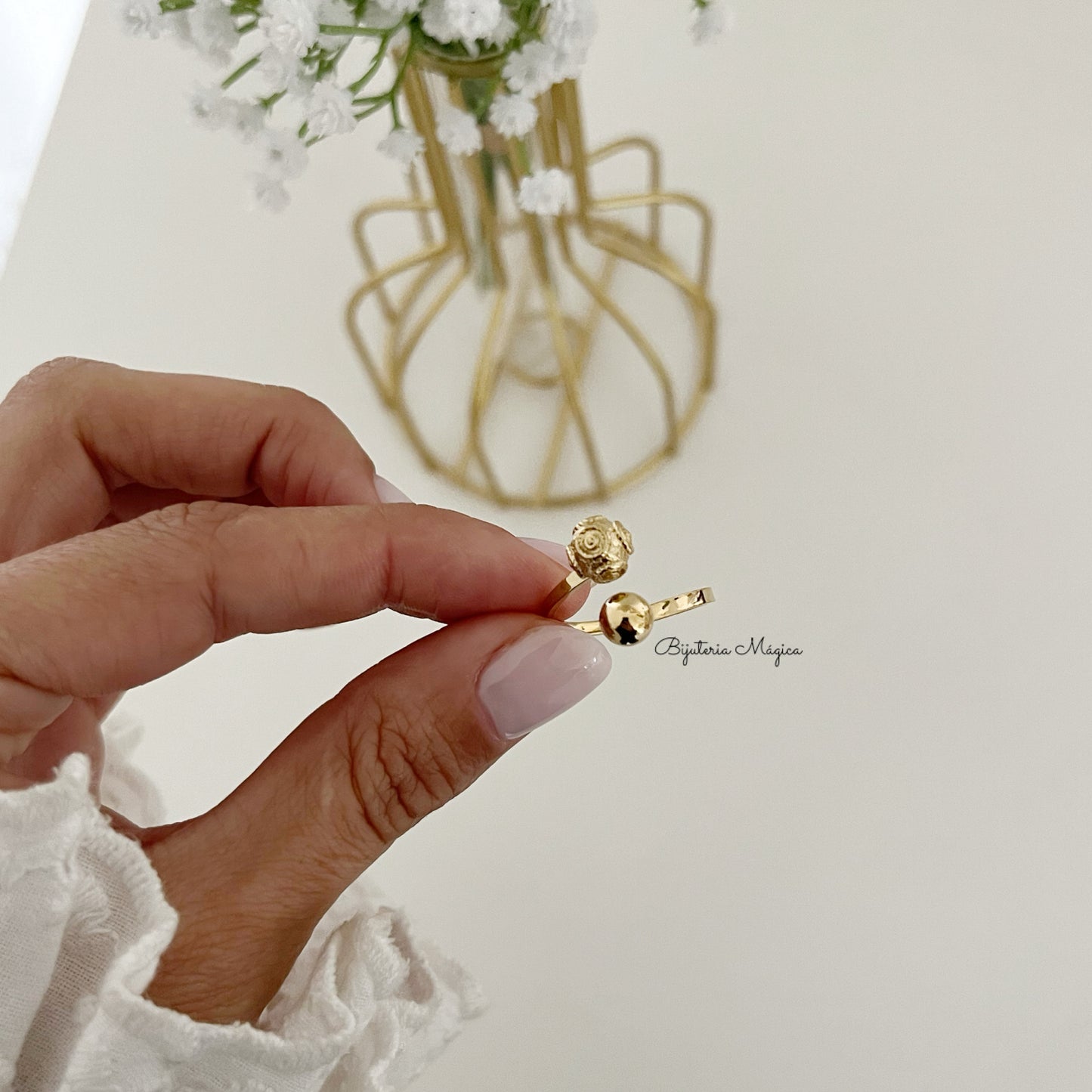 Anel Duo Elegance Ajustável em Aço
