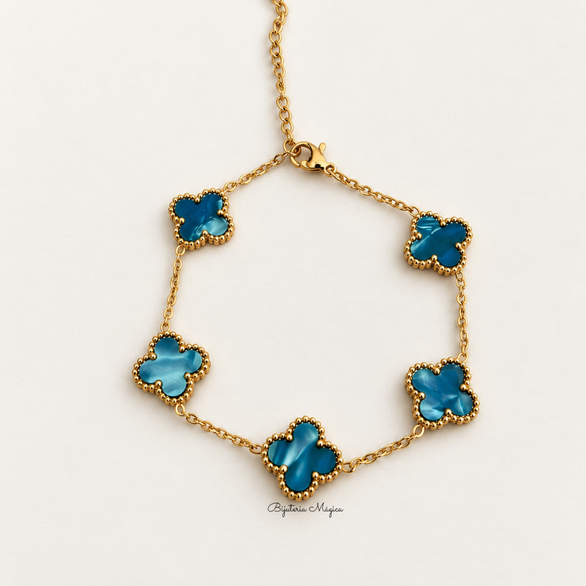 Pulseira Trevos Fortuna Azul