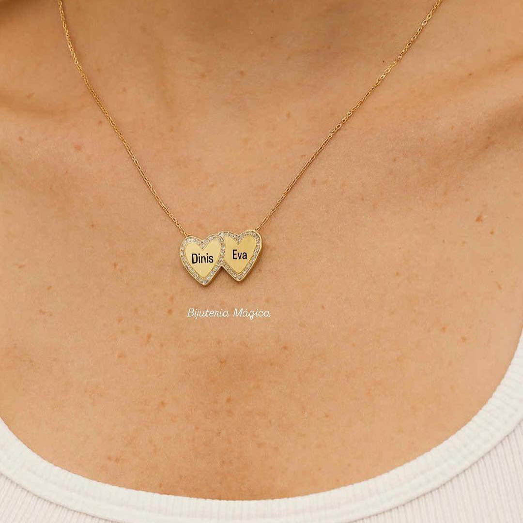Colar Dois Corações Personalizados