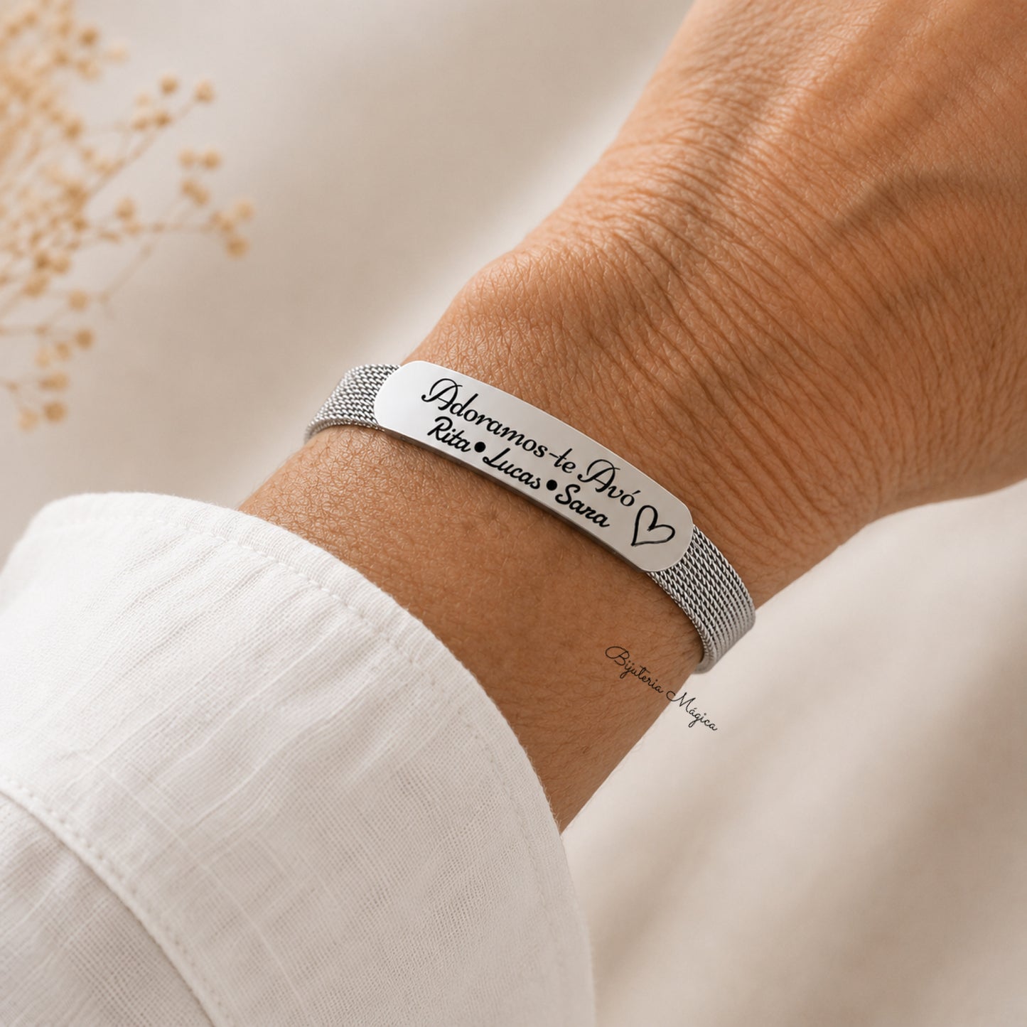Pulseira em Aço Personalizada com Gravação