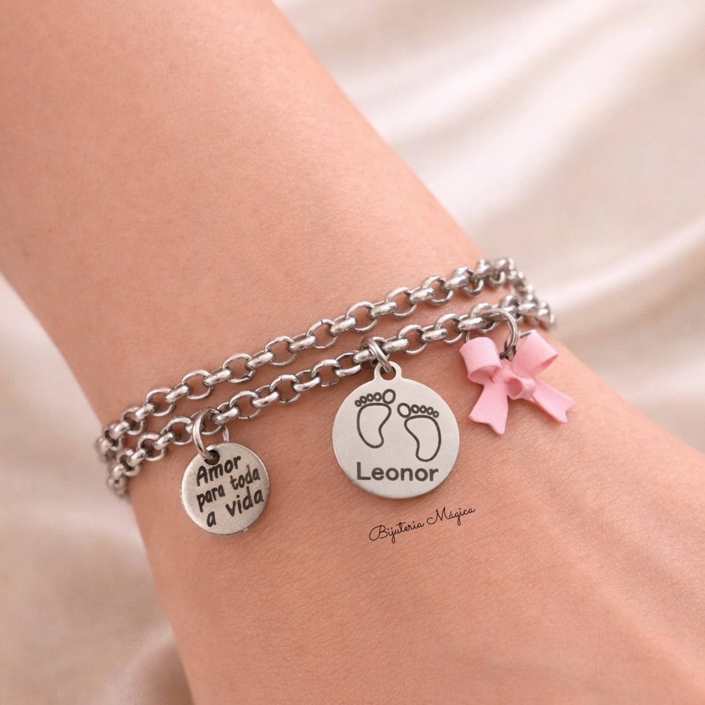 Pulseira Dupla Personalizada Amor Eterno