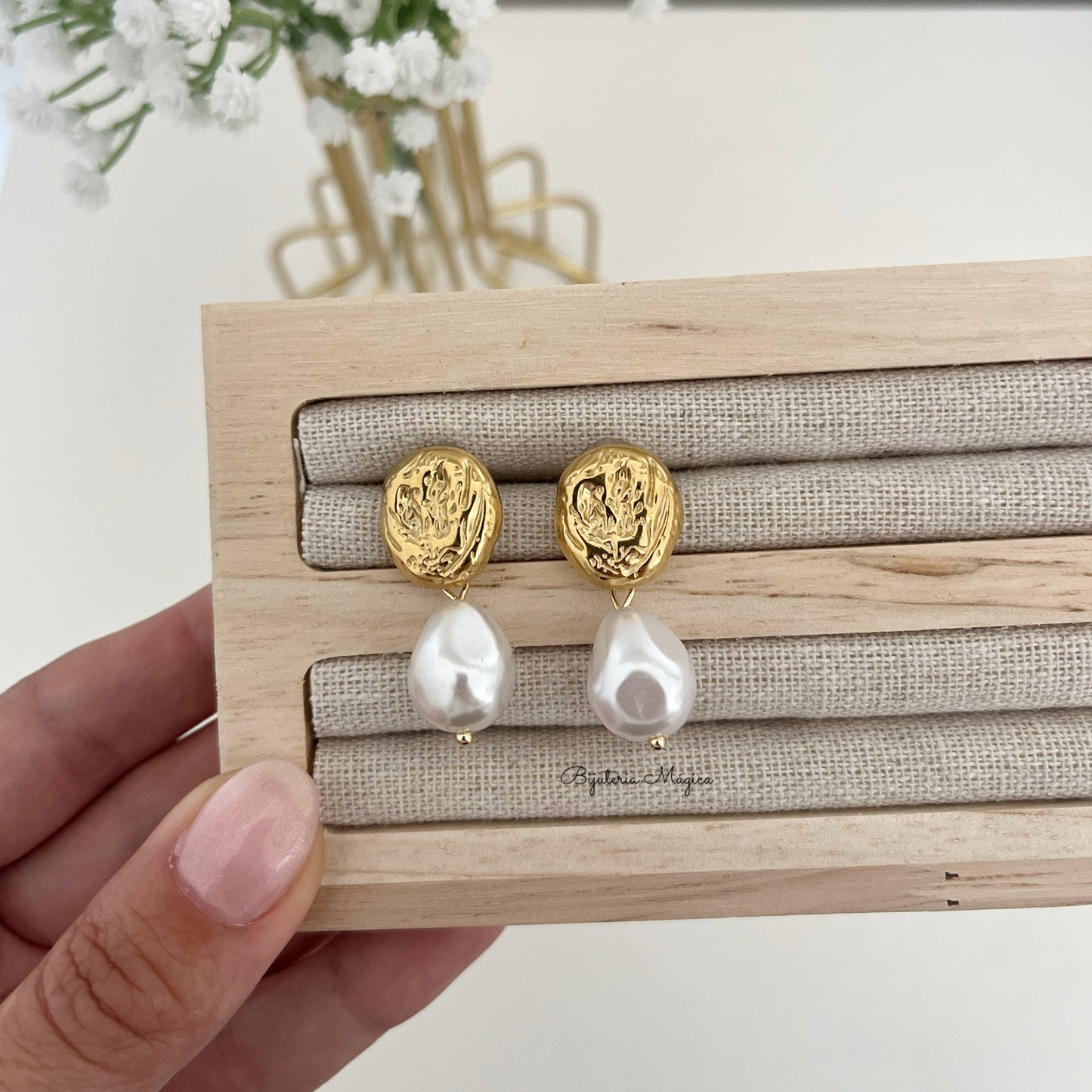 Brincos Pérola Barroca Elegance