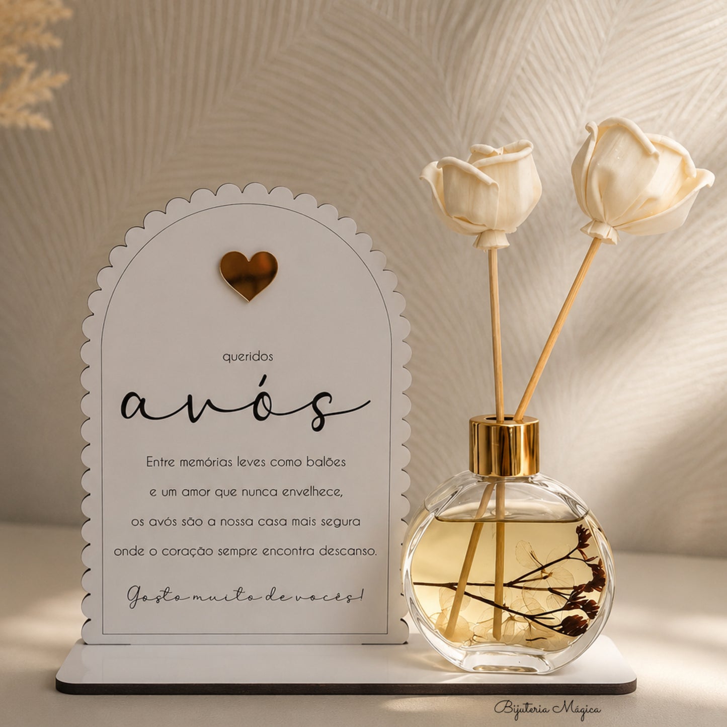 Placa Decorativa com Difusor Aromático para Avós