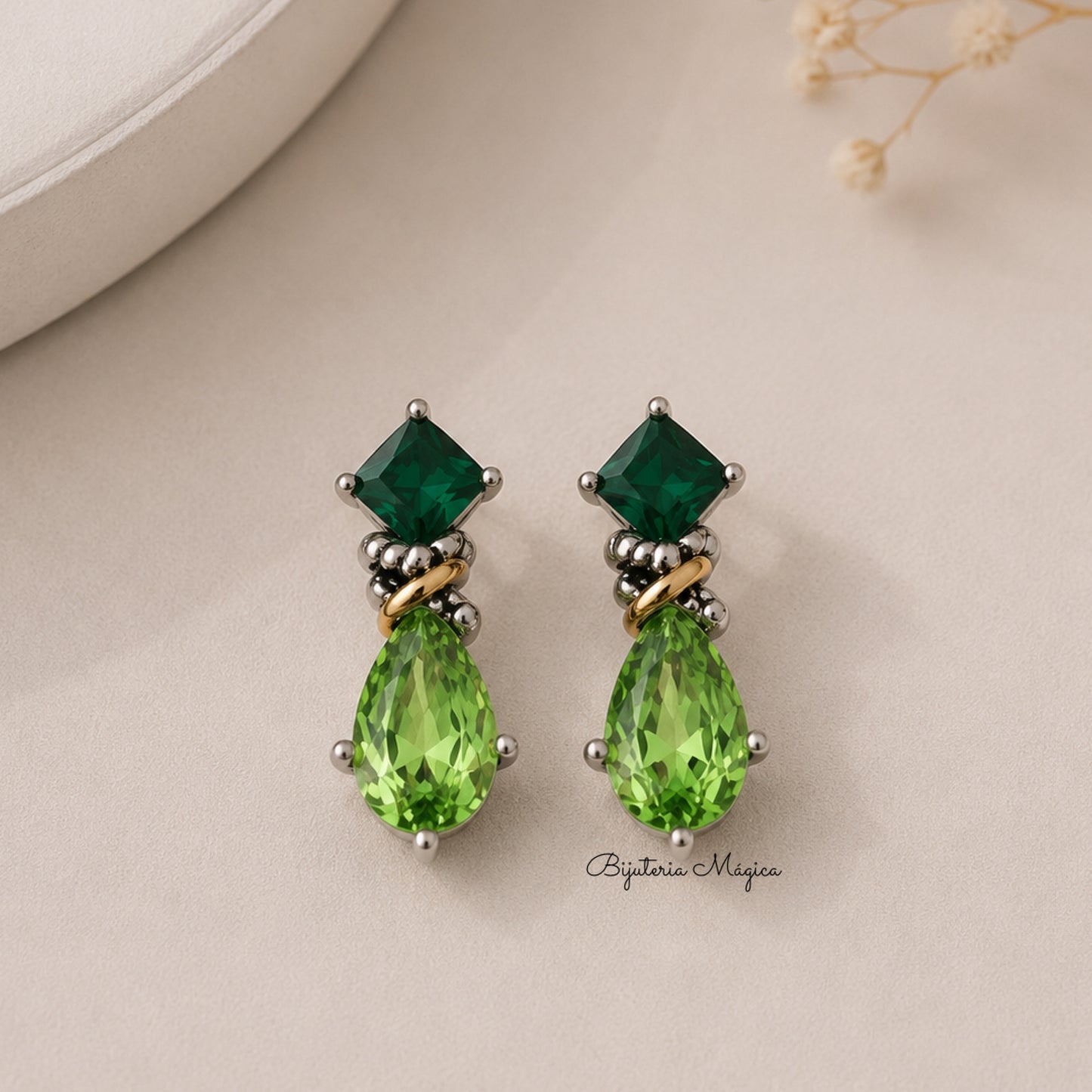 Brincos Gotas Verdes