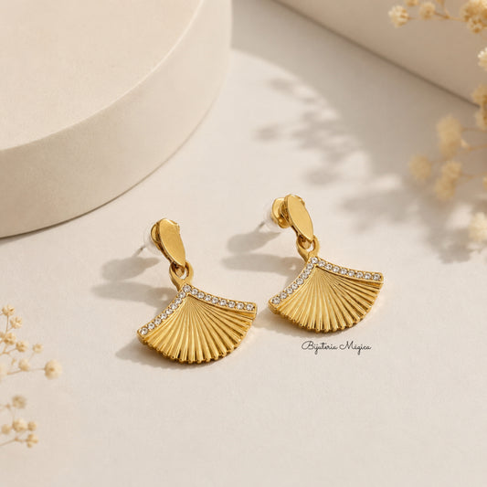 Brincos Leque Dourado