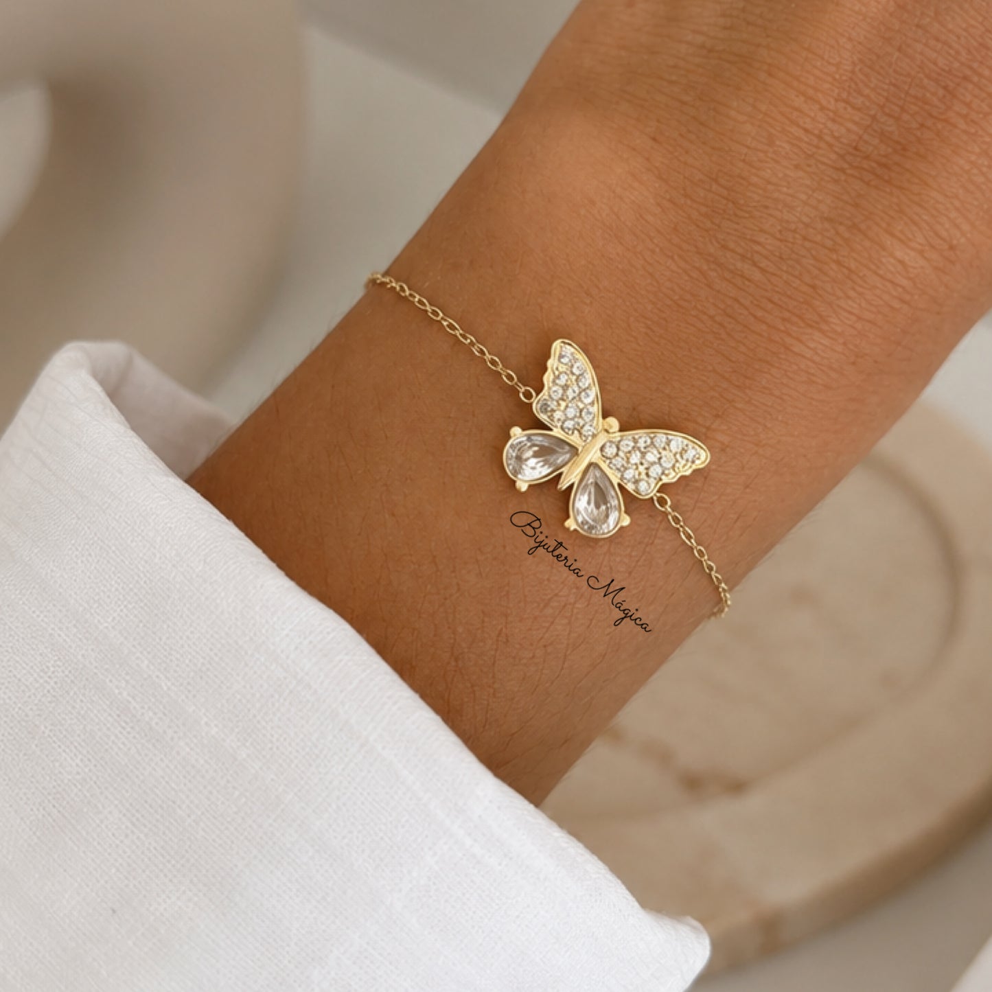 Pulseira Borboleta Brilho