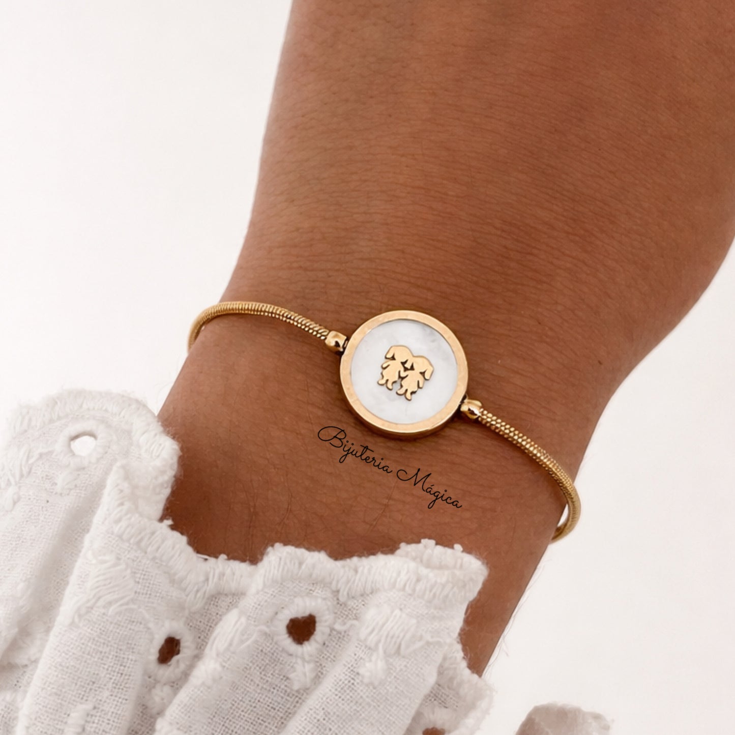 Pulseira Ajustável 2 Meninas Madrepérola