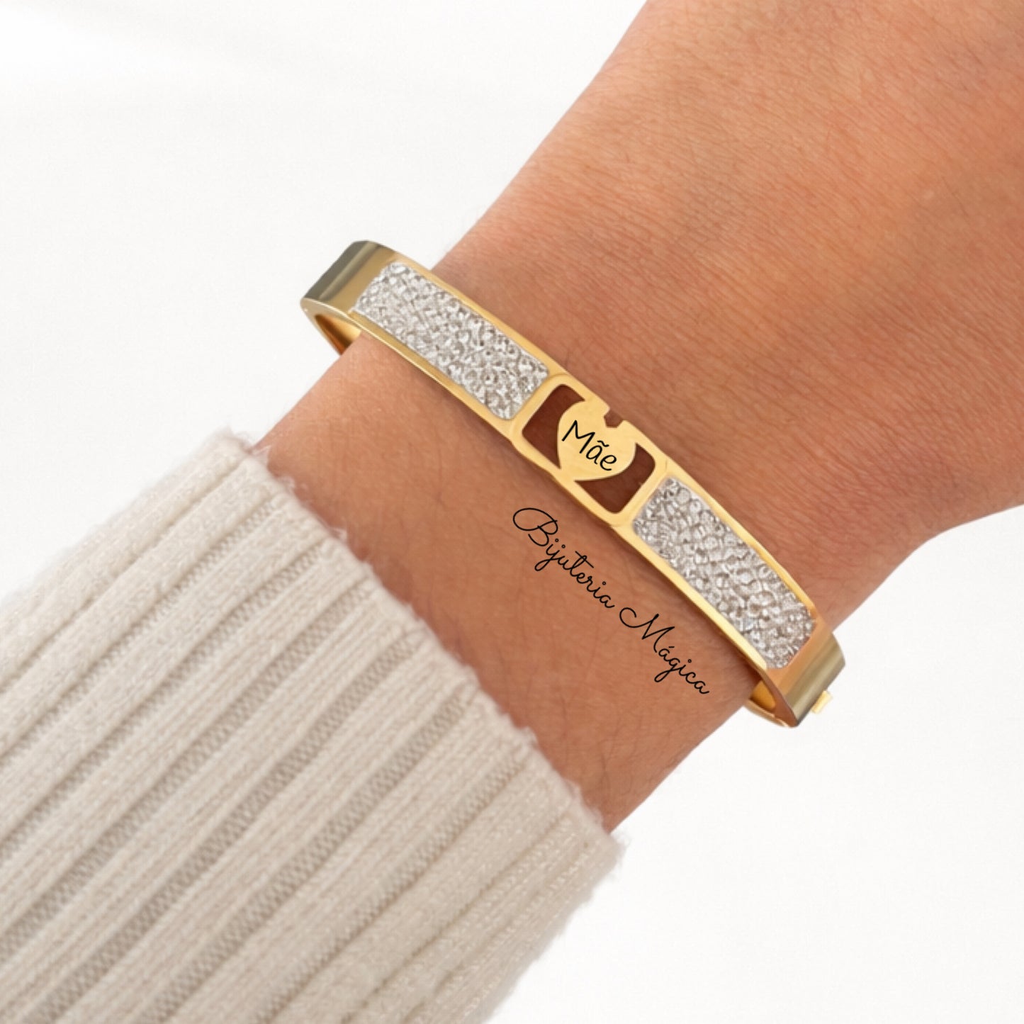 Pulseira Mãe Coração Brilho