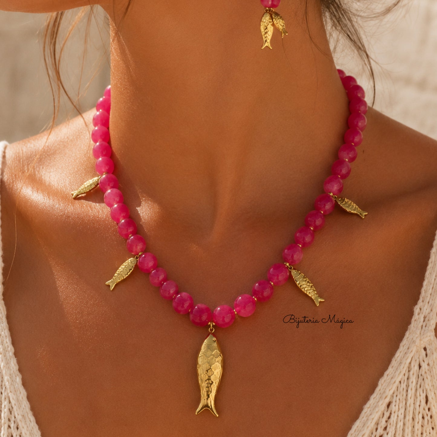 Colar Peixe Rosa