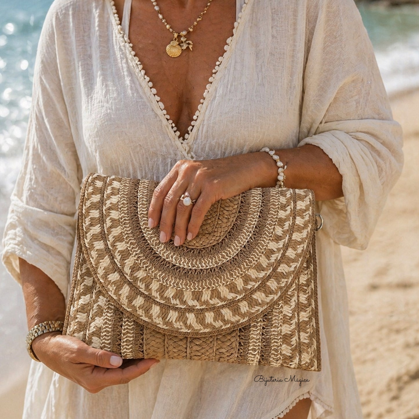 Carteira Boho Natural Tiracolo