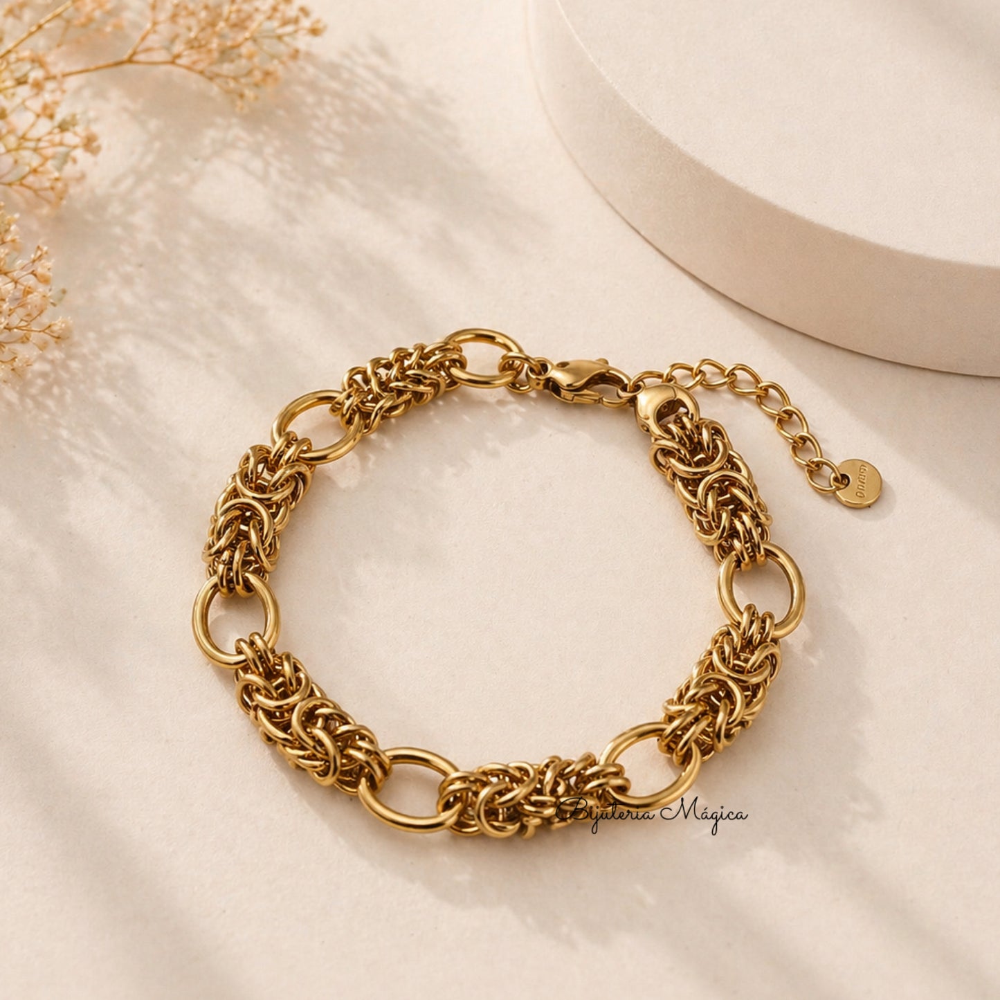Pulseira Corrente Sofisticada em Aço Inoxidável