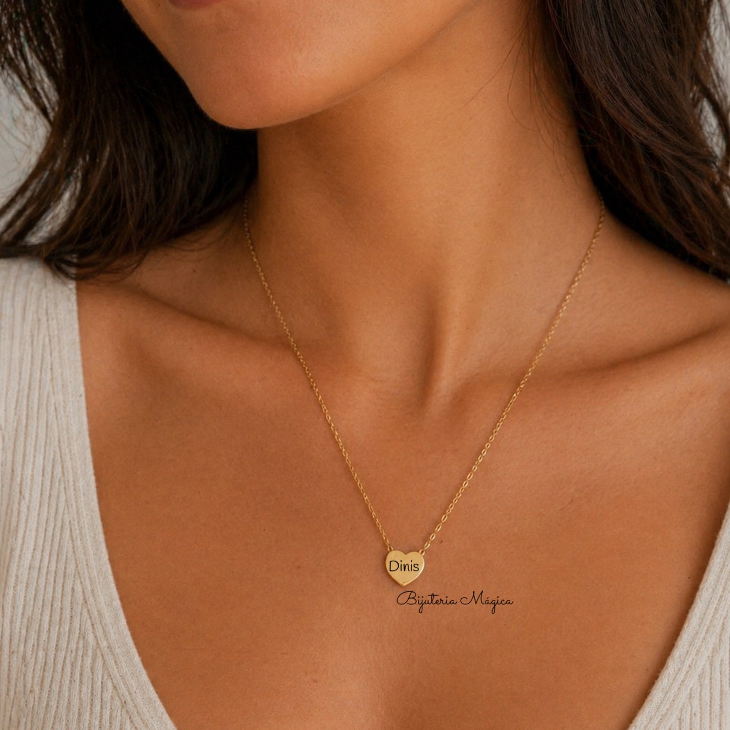 Colar Coração Personalizado em Aço