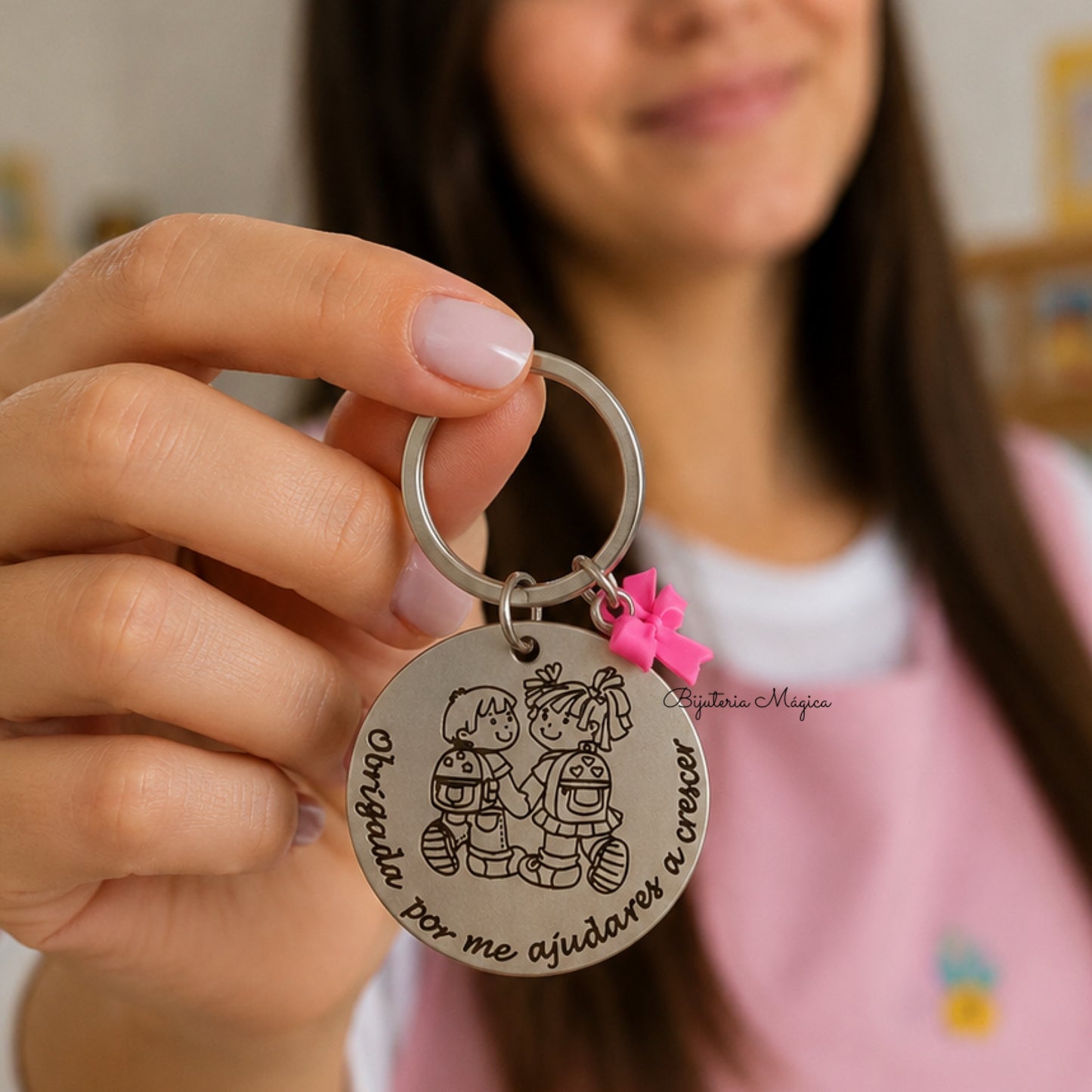 Porta-Chaves Medalha Personalizada em Aço Inoxidável