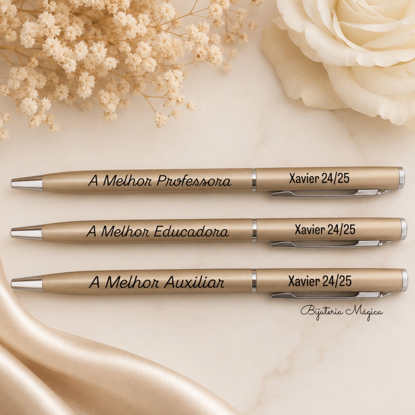 Caneta Dourada Personalizada com Nome