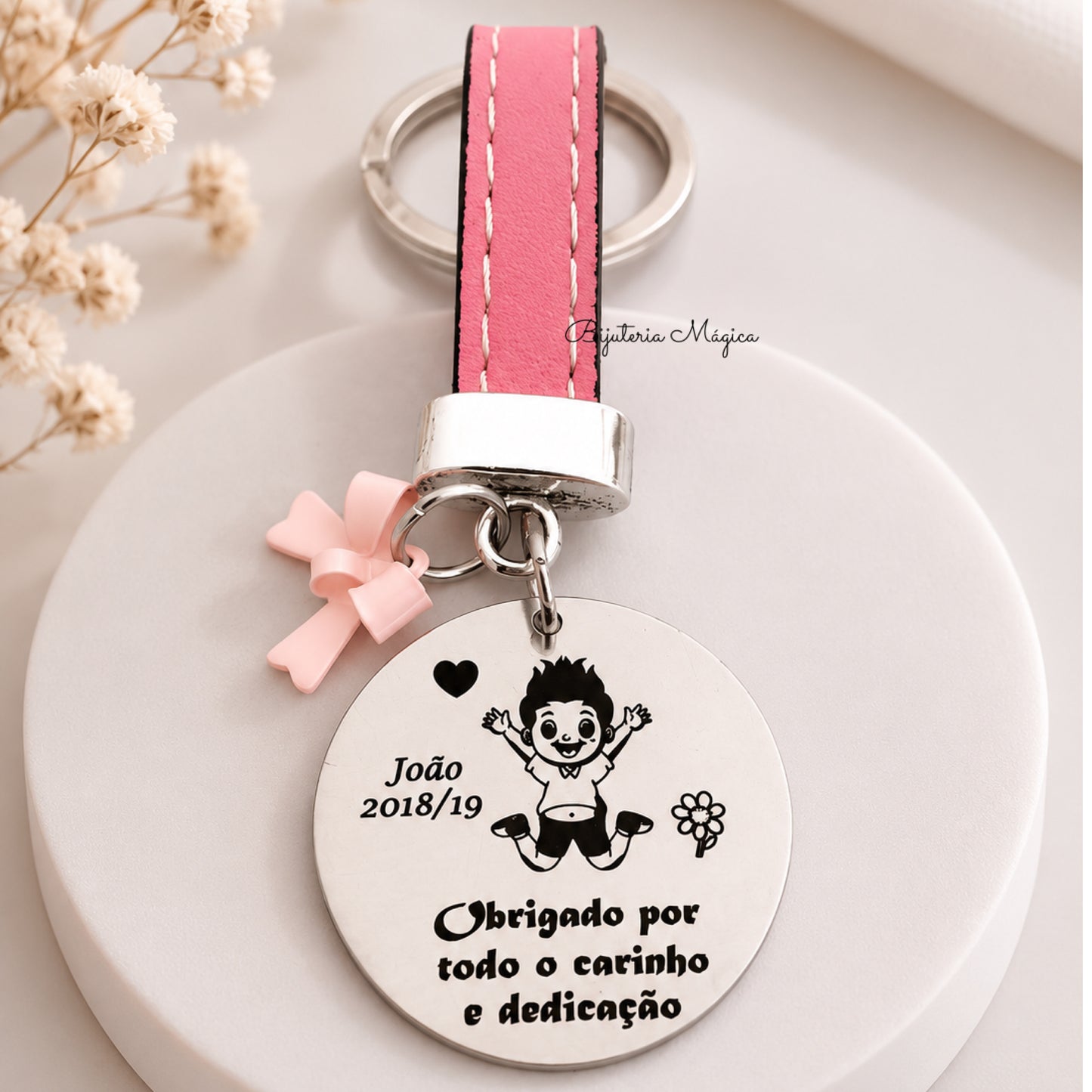 Porta-Chaves Personalizado com Medalha em Aço
