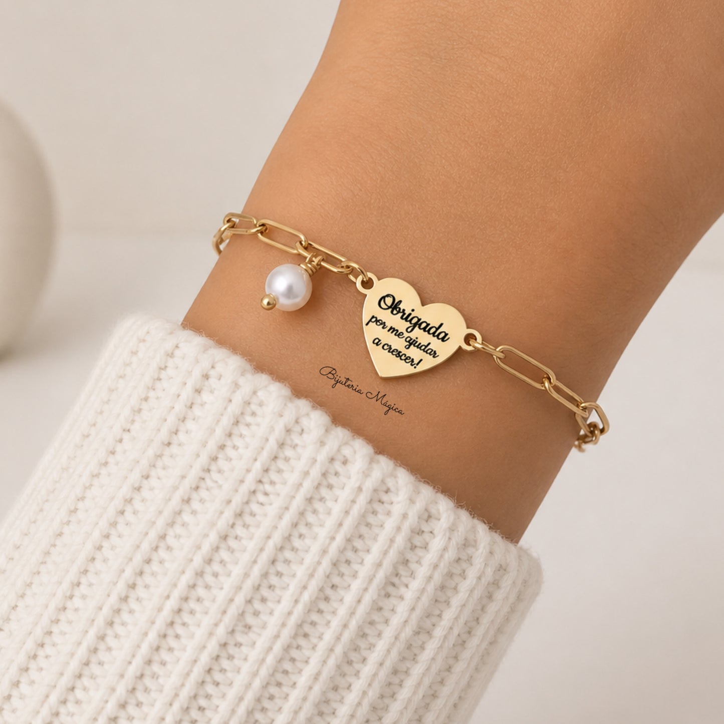 Pulseira Coração Obrigada por me Ajudar a Crescer
