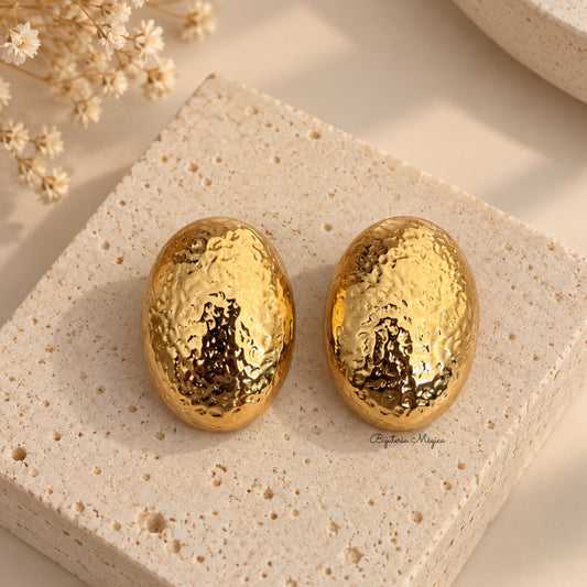 Brincos Dourado Martelado