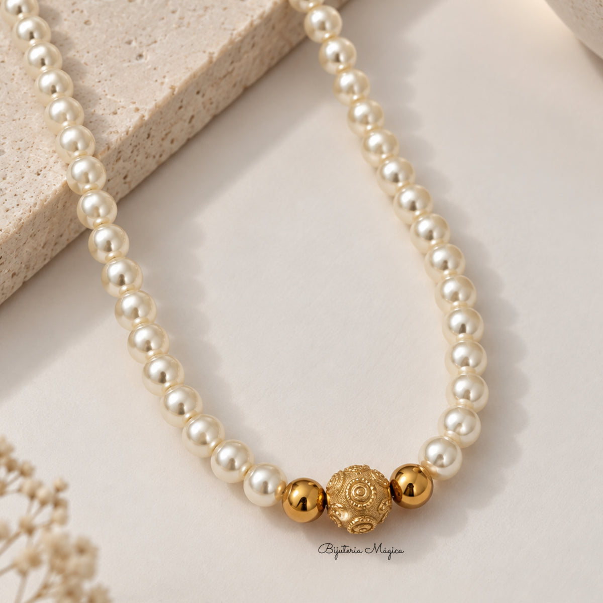 Colar Pérolas Bola de Viana