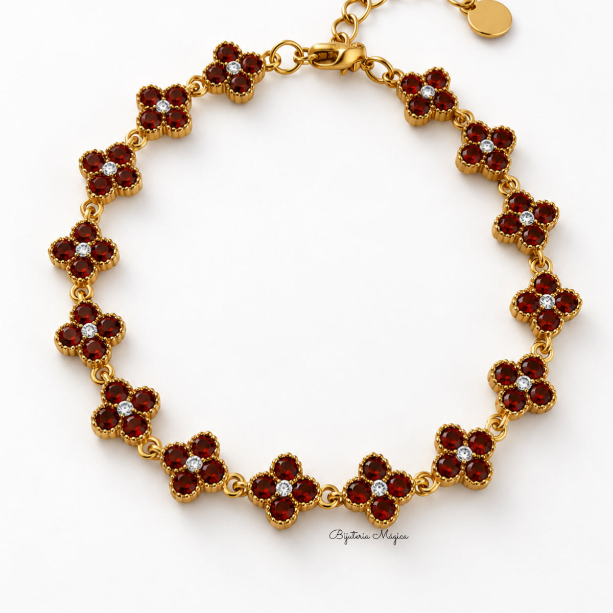 Pulseira Trevos Bordeaux
