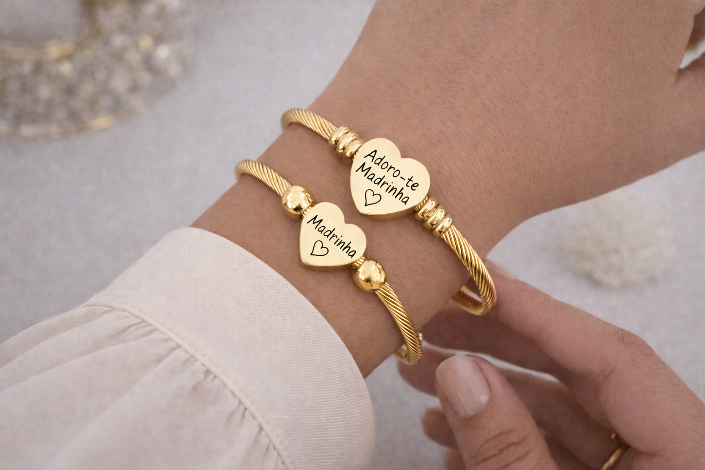 Godmother Heart Bracelet Gold