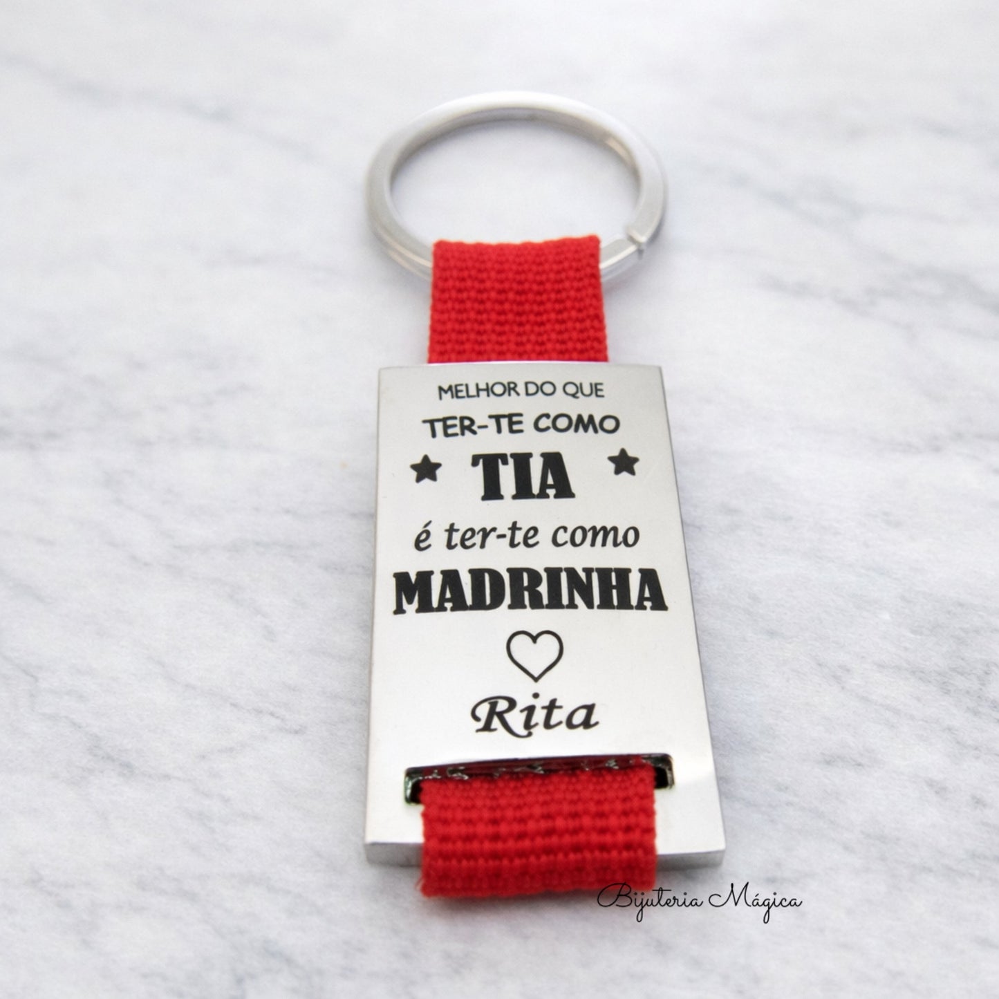 Porta-chaves Melhor Tia, Melhor Madrinha Personalizado