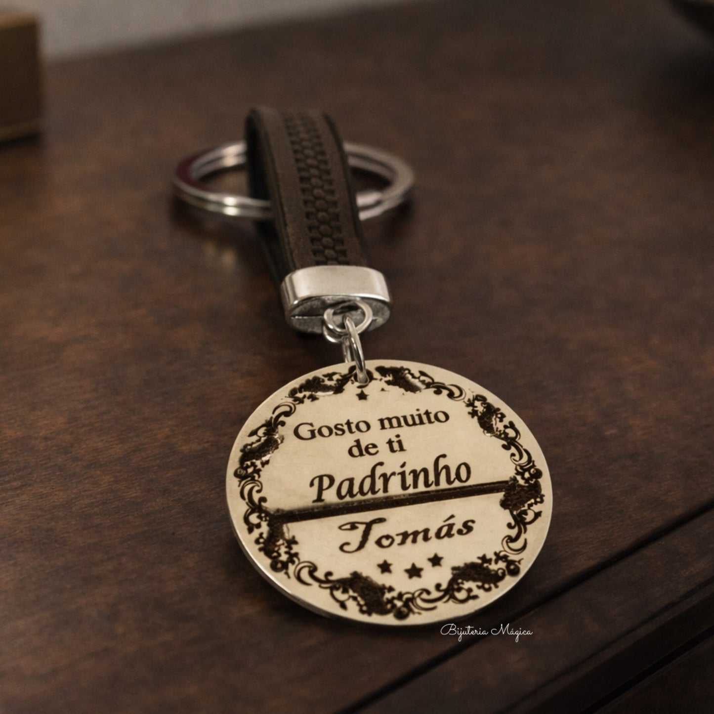 Personalised Godfather Medal Keyring