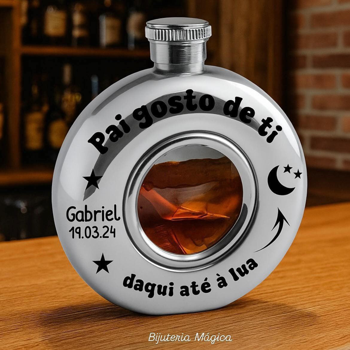 Garrafa “Daqui Até à Lua” – Aço Inoxidável Personalizável