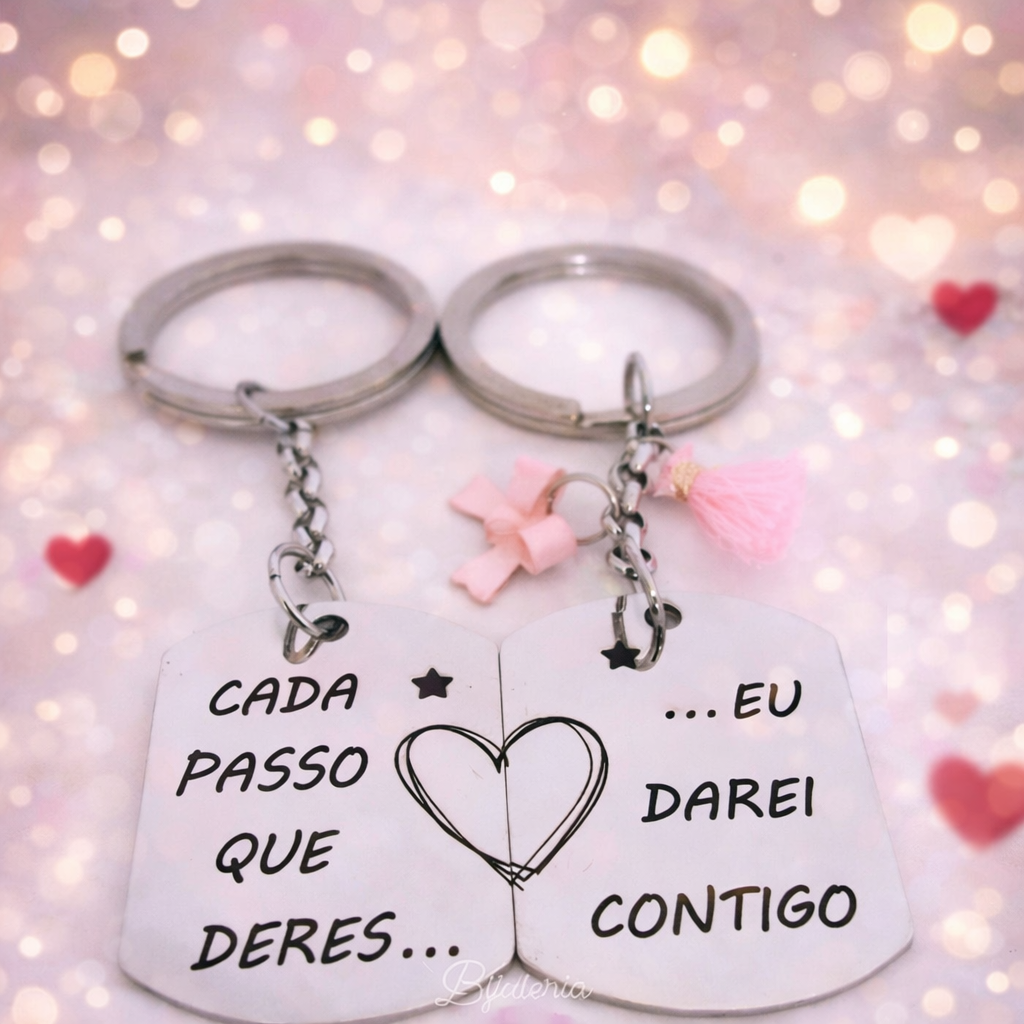 Two Hearts Keychain Set