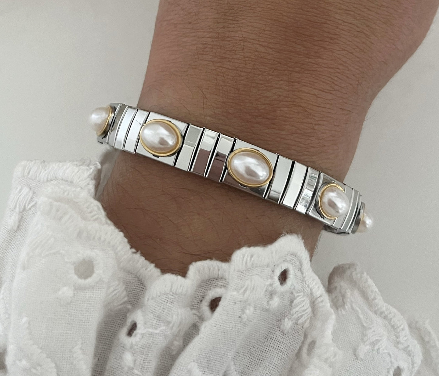 Pulseira Elastic Pearl Link
