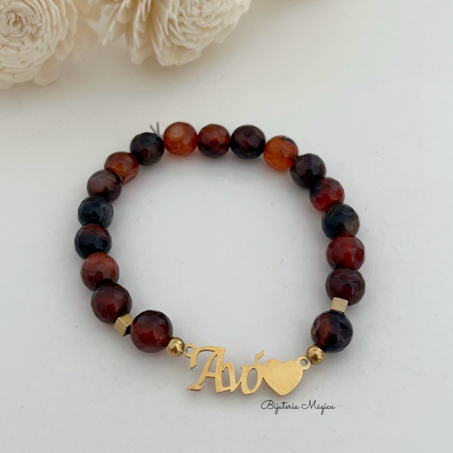Grandmother Elastic Bracelet in Natural Stone