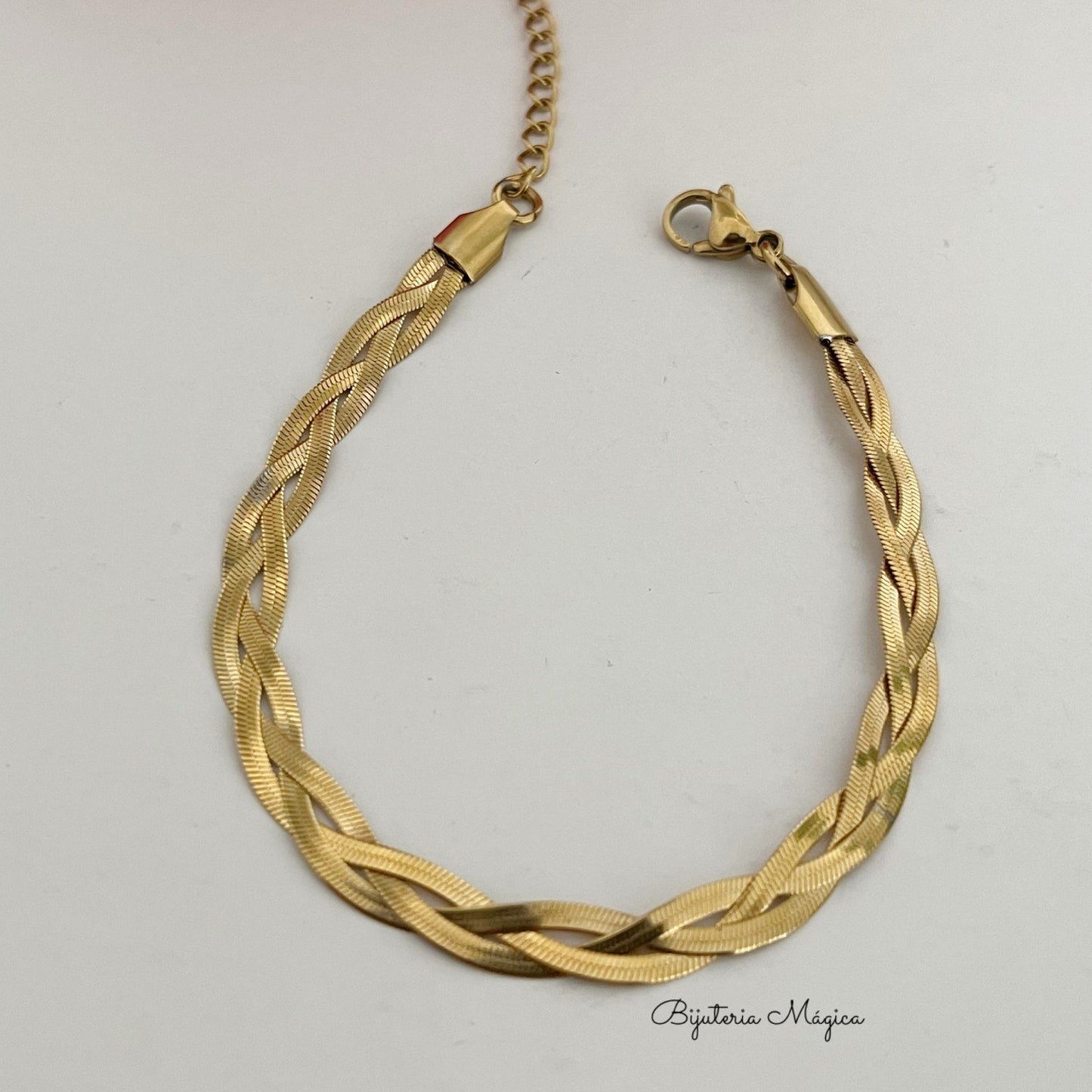 Pulseira Dourada Entrelaçada