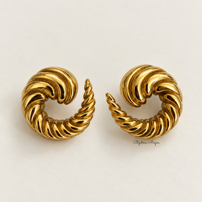 Brincos Espiral Dourada