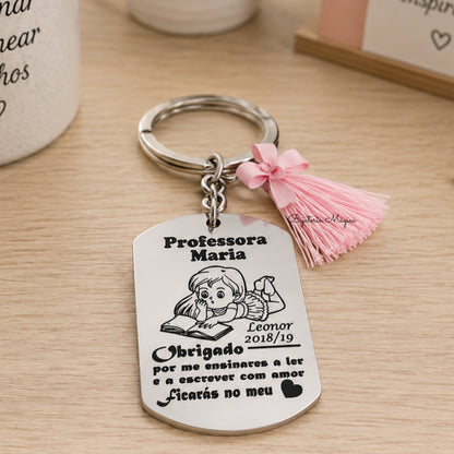 Porta-Chaves Personalizado Professora em Aço