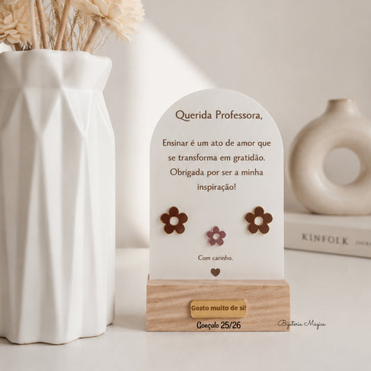 Placa Decorativa Personalizada Querida Professora