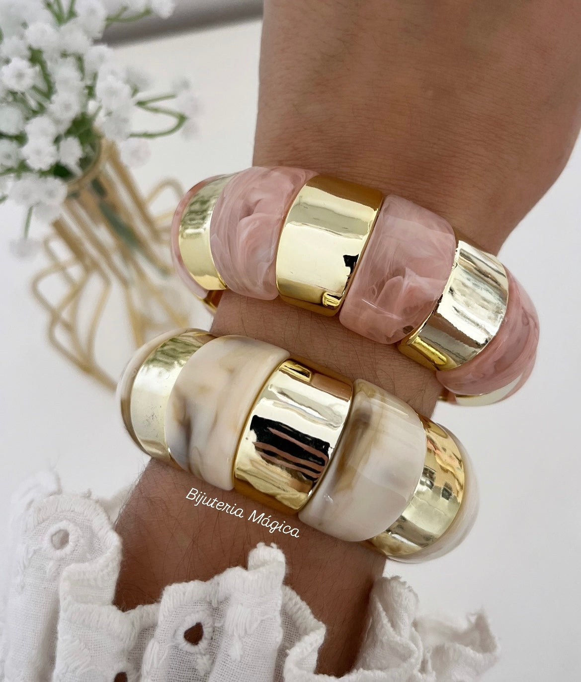 Pulseira Elástica Elegance Bicolor