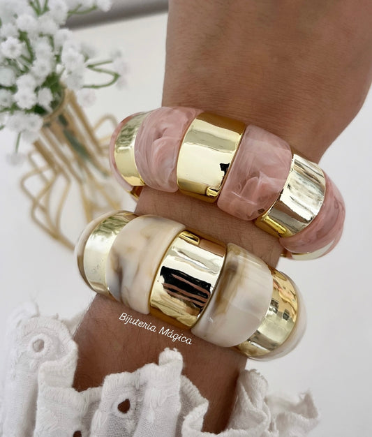 Pulseira Elástica Elegance Bicolor