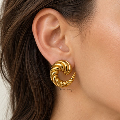 Brincos Espiral Dourada