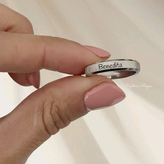 Aliança Prateada Personalizada Lume