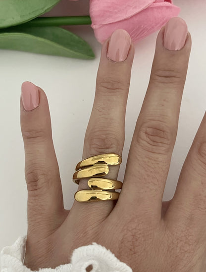 Anel Dourado Ondas