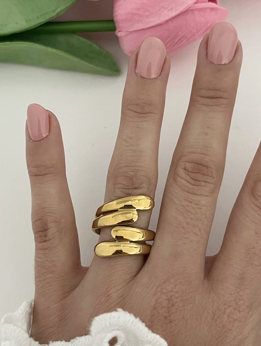 Anel Dourado Ondas