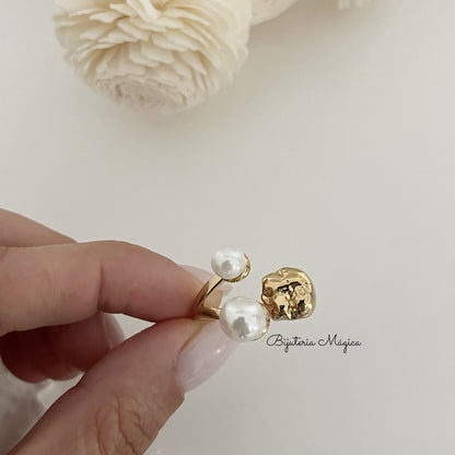 Golden Pearl Ring